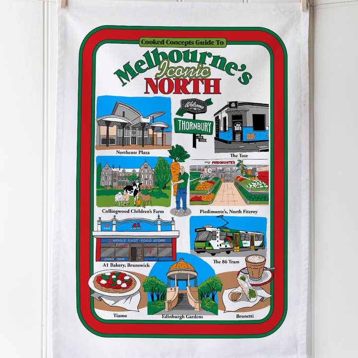 Cooked Concepts - Wholesale Tea towel - Melbourne's Iconic North Tea Towel