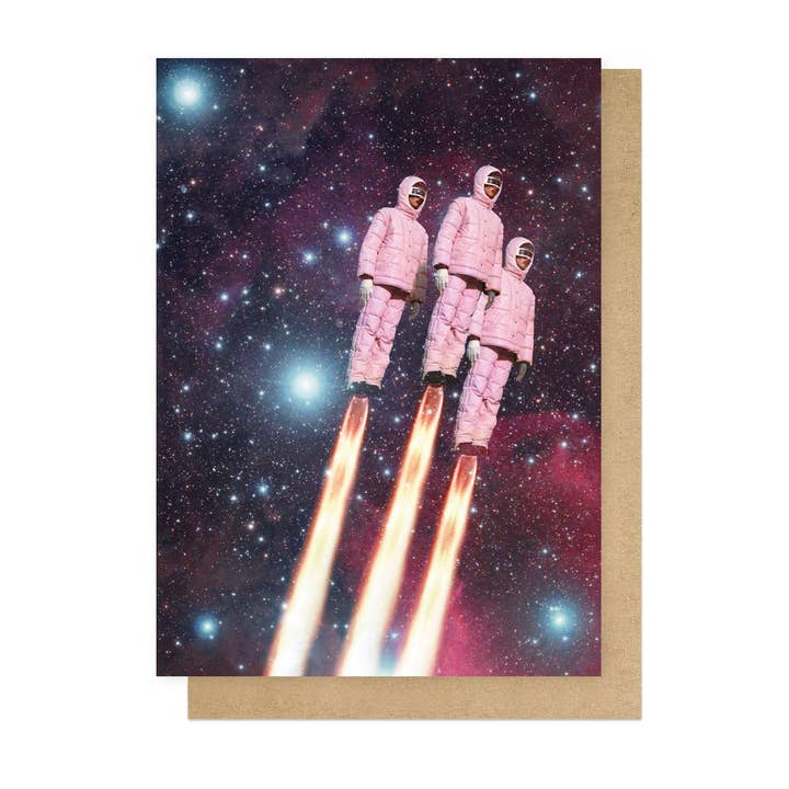 Roze Raketjes Wenskaart voor wholesale door East End Prints - Greetings Cards & Postcards