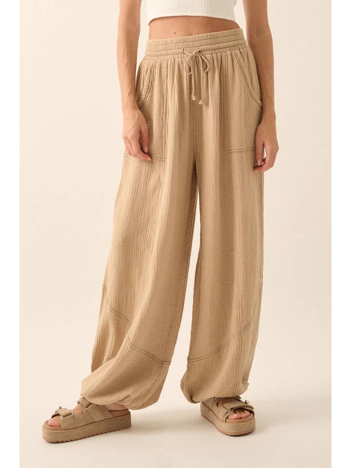 Promesa USA - Wholesale Pants - Women's - Mineral Washed Crinkle Cotton Parachute Pants4