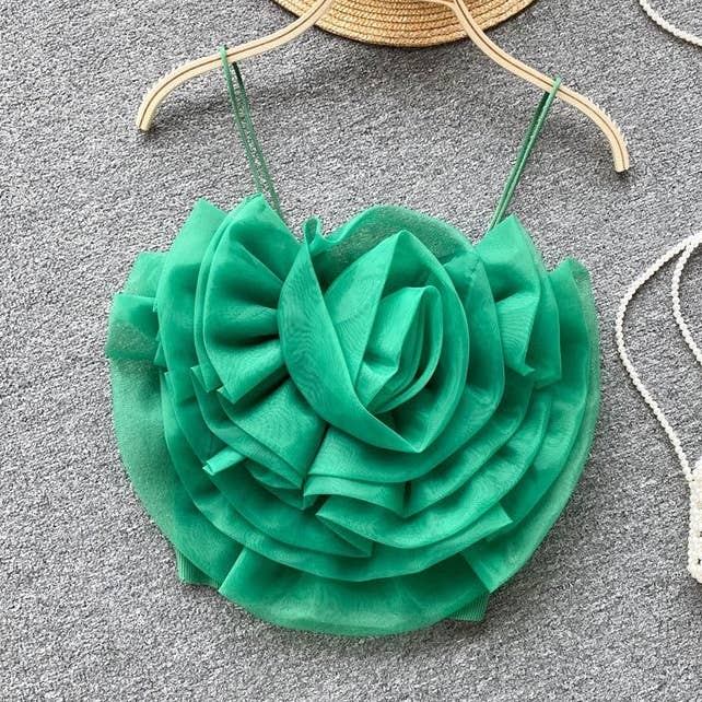 Plush Looks - Vente Débardeur – femme - Débardeur court uni à motif floral2