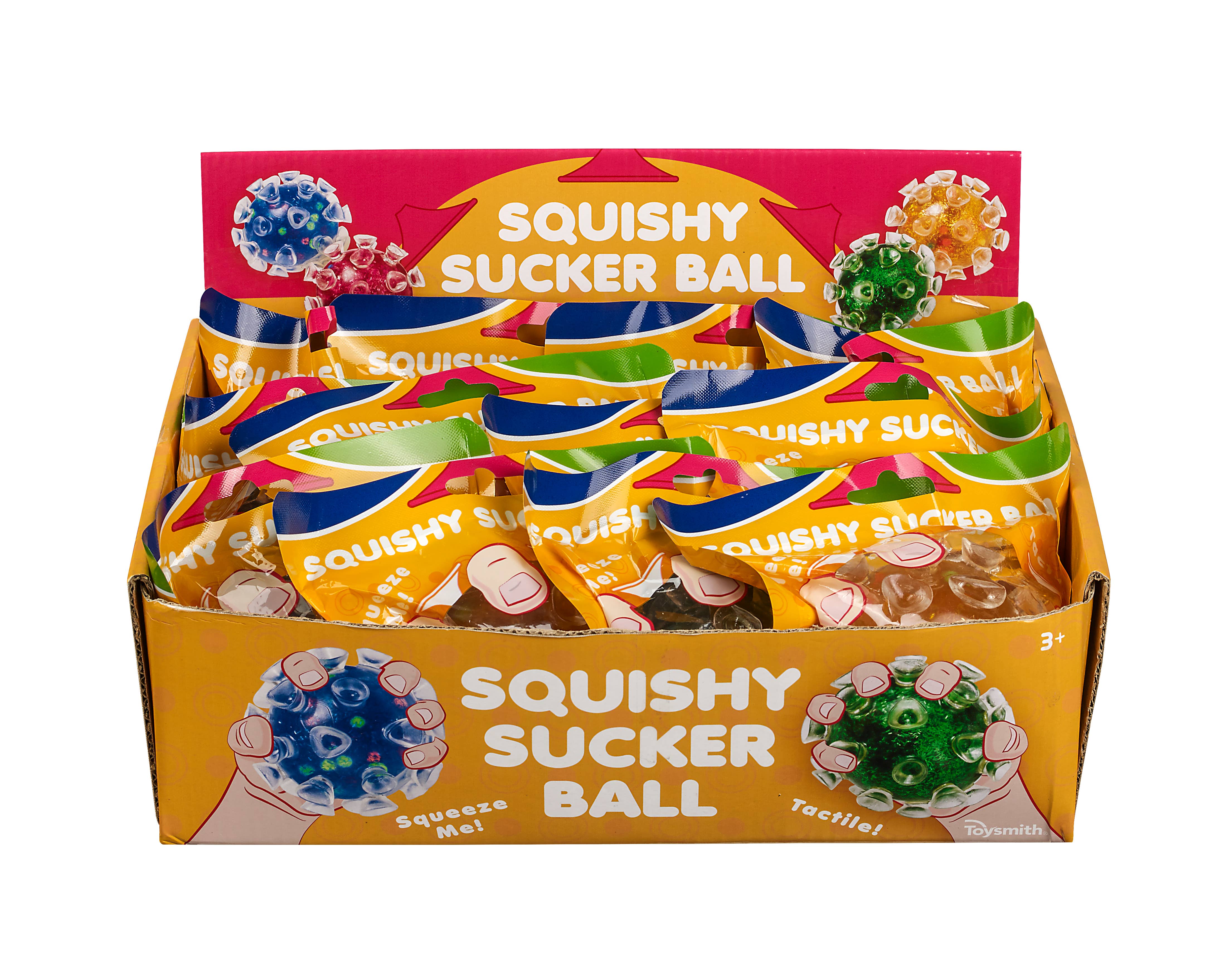 Toysmith - Wholesale Squishy Toy - Kids & Baby - Squishy Sucker Balls, Assorted Colors, Indivdually Packaged10