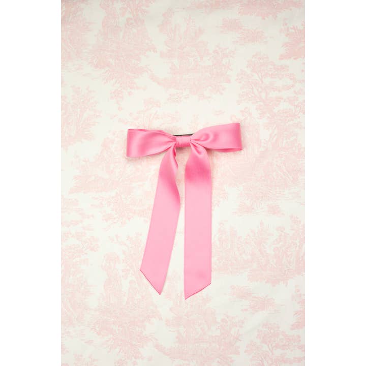 Grace & Grandeur - Wholesale Hair Bow - Women's - Medium Matte Satin Hair Bow Barrette | Florence Bow11