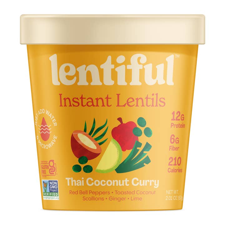 Lentiful - Wholesale Shelf Stable Prepared Meal - Thai Coconut Curry Instant Lentils 8-Pack1