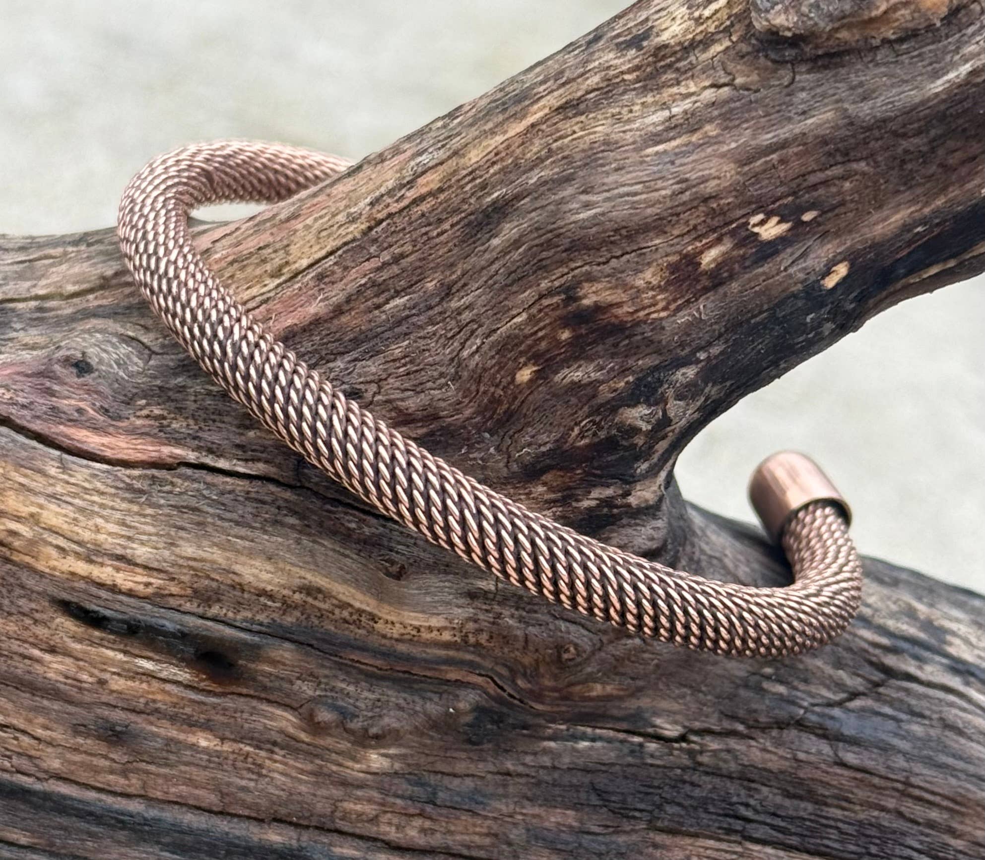 Lungta Imports - Wholesale Cuff Bracelet - Pure Copper Twisted Open Back Bracelet for Women and Men 3