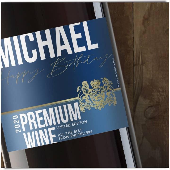 Personalised birthday wine labels // Birthday Wine Labels for wholesale by event-labels