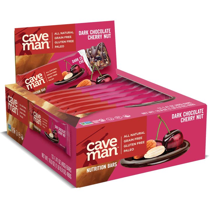 Caveman Foods - Wholesale Snackreep - Caveman Pure Chocolade Kersennoten Voedingsrepen