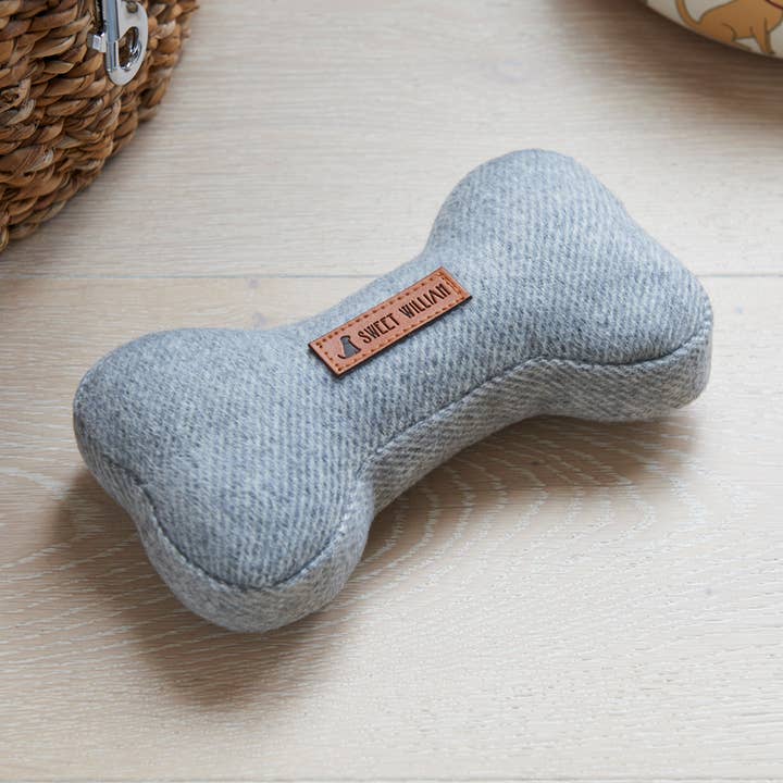 Dog Toy - Grey Tweed Bone for wholesale by Sweet William Designs