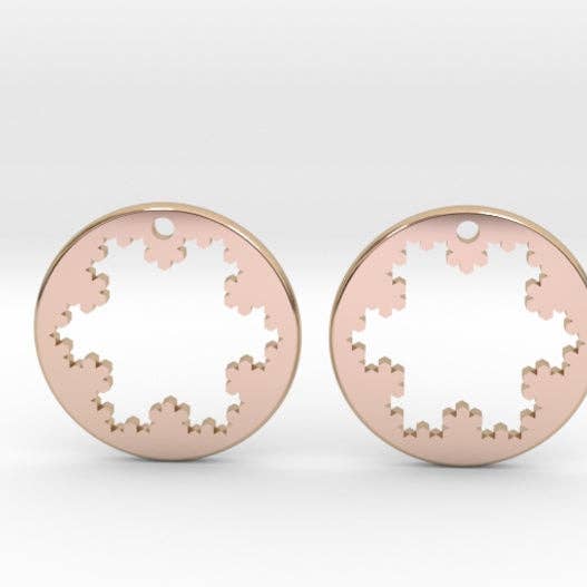 Boucles d'oreilles flocon de Koch (métal) pour la vente par Hanusa Design