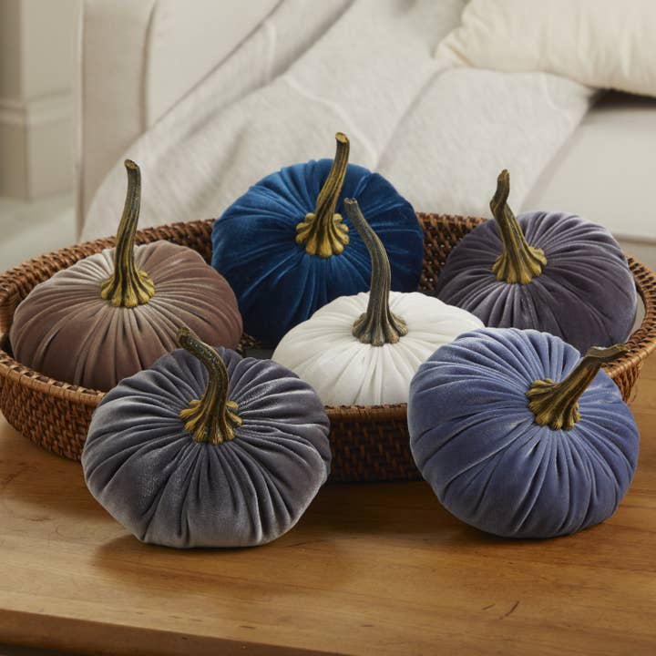 Your Heart's Content - Wholesale Decorative Tabletop Object - Pumpkin Large Velvet, Fall Mantel Decor, Halloween Table53