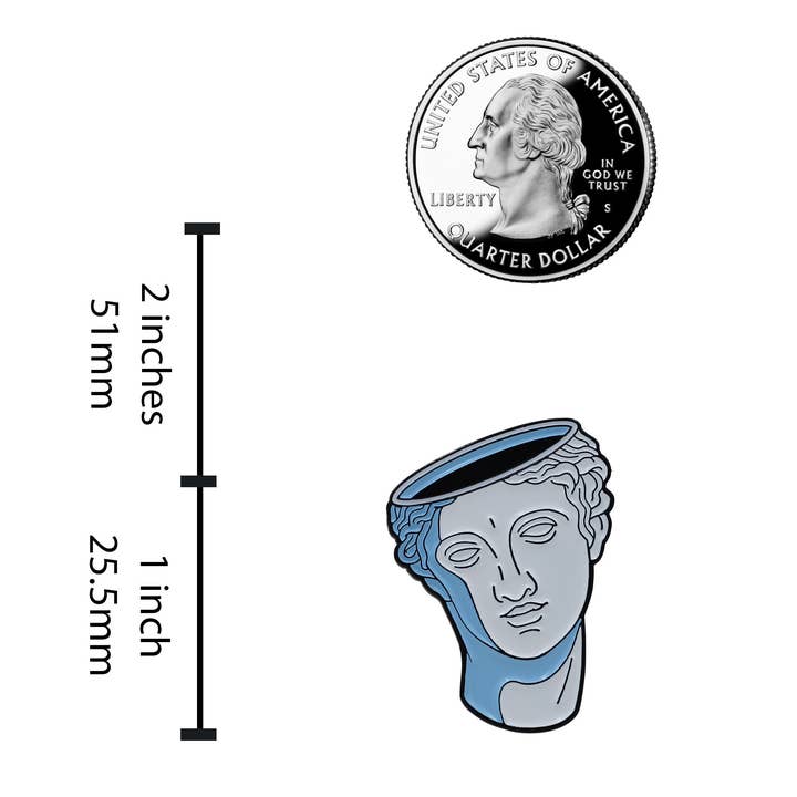 Real Sic - Wholesale Lapel Pin/Button - David Abstract Greek Statue Pin Surreal Vaporwave Aesthetic
