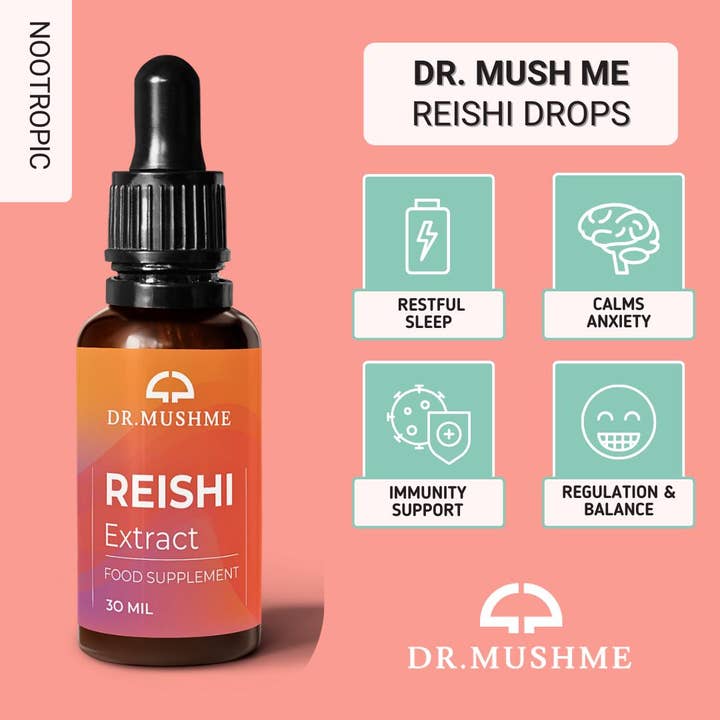 Dr. Mush Me – Suplemento/vitamina oral por atacado – Extrato Duplo de Reishi (30 ml)1
