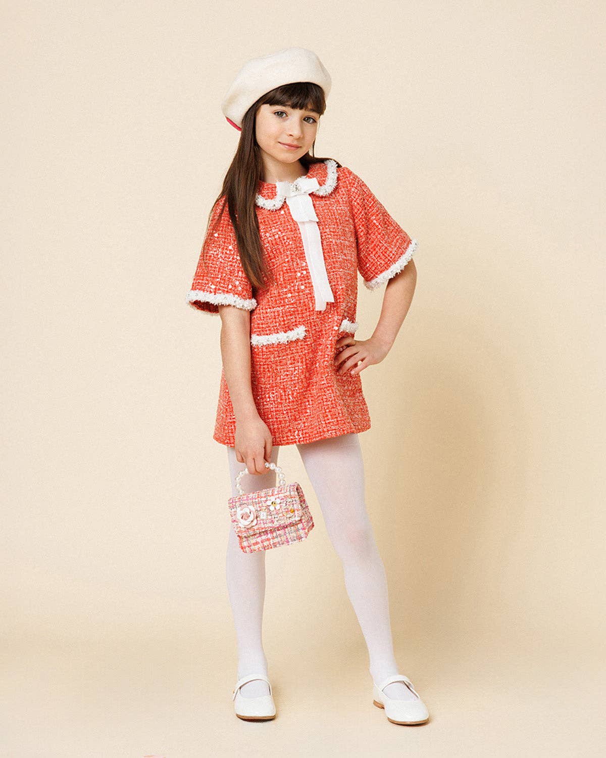 Red Chloe Tweed Garment Dress for wholesale on Faire4