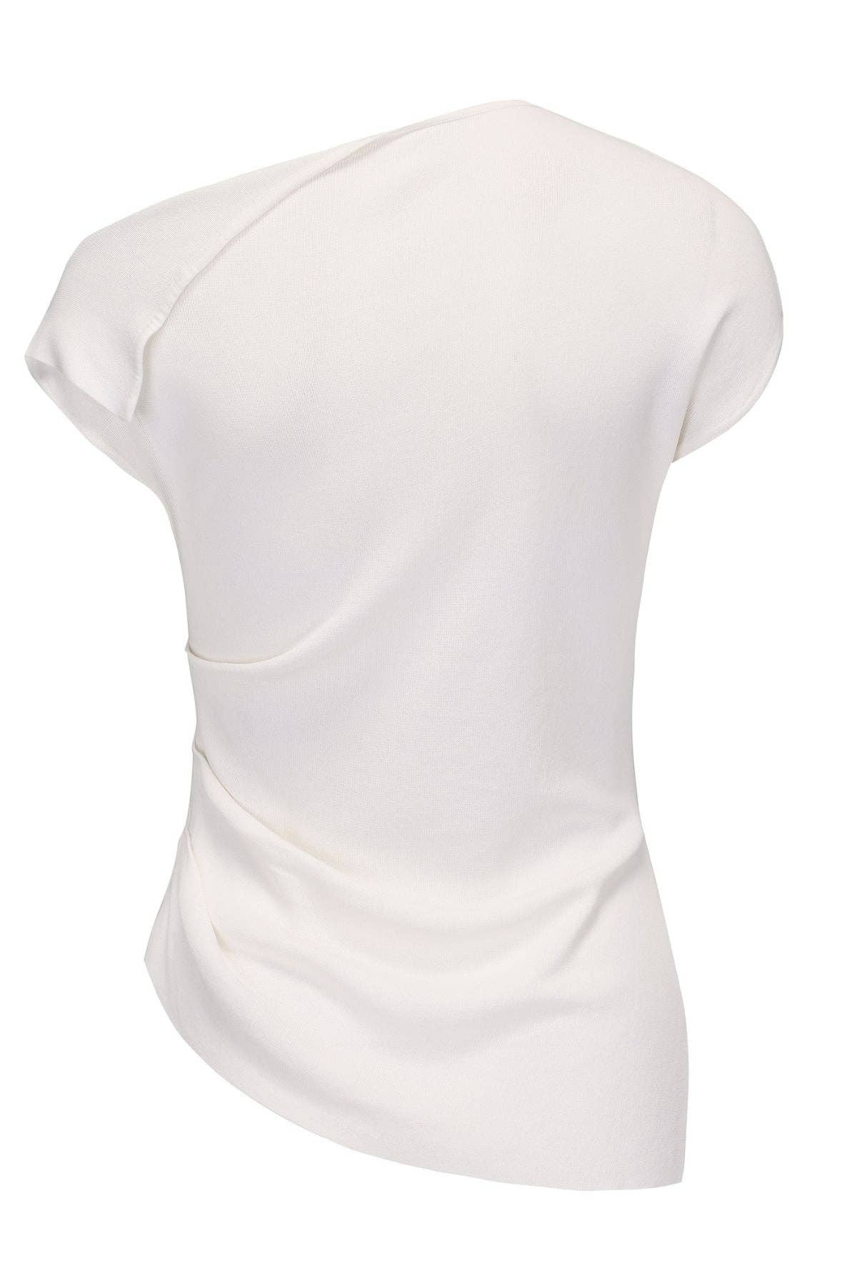 Bianco Maglietta Asimmetrica Nico - Bianca in vendita all'ingrosso su Faire7