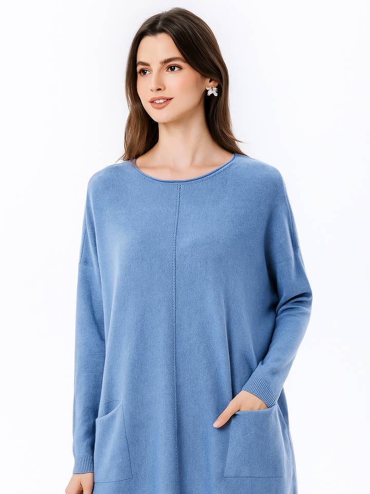 PLUS SIZE SOFT KNIT JUMPER WITH POCKETS for wholesale by Lucy Sparks