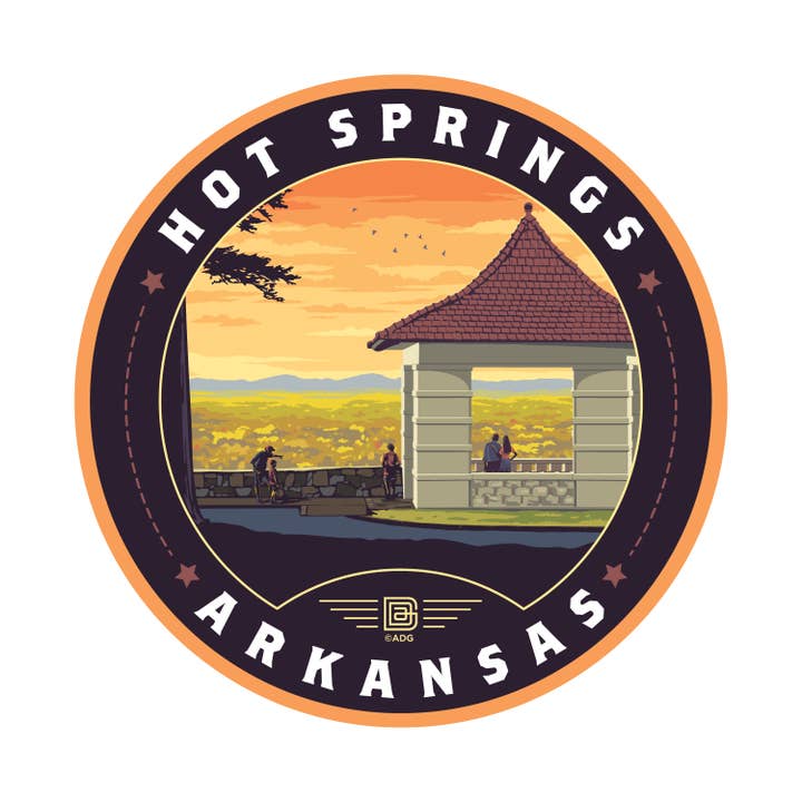 Autocollant Rond Point de Vue Hot Springs NP pour la vente par Tourist Courts