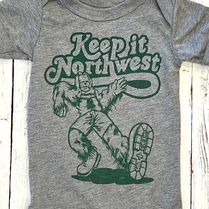 Keep It Northwest - Sasquatch baby onesie for wholesale by Sweetpea and Boy
