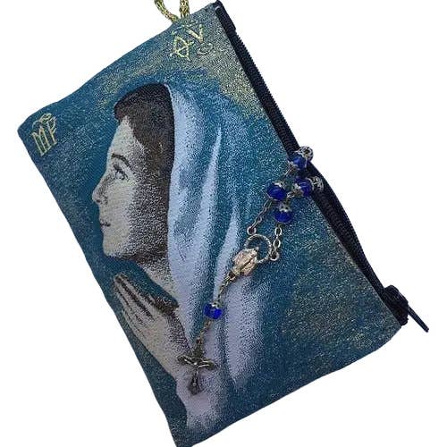Oremus Mercy - Wholesale Pouch - Unisex - Rosary Pouch - Blessed Virgin Mary Teen 4" x 6"1