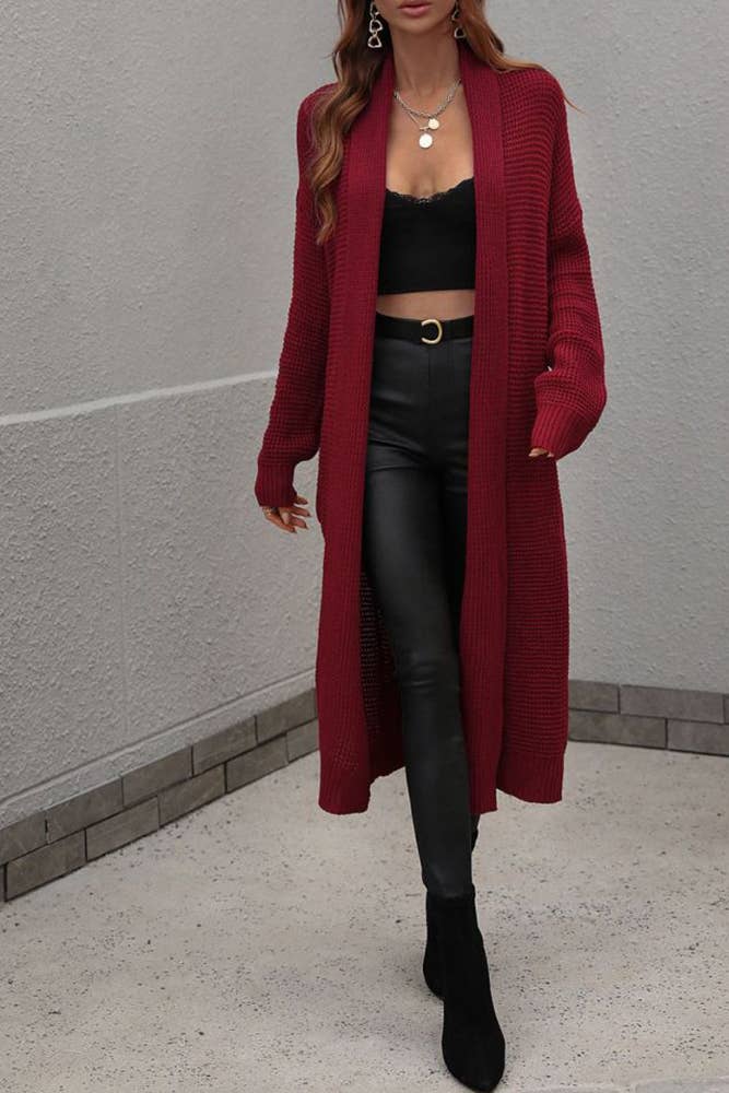 UNISHE - Wholesale Cardigan - Women's - Plain Long Length Open Sweater Cardigans MY02119