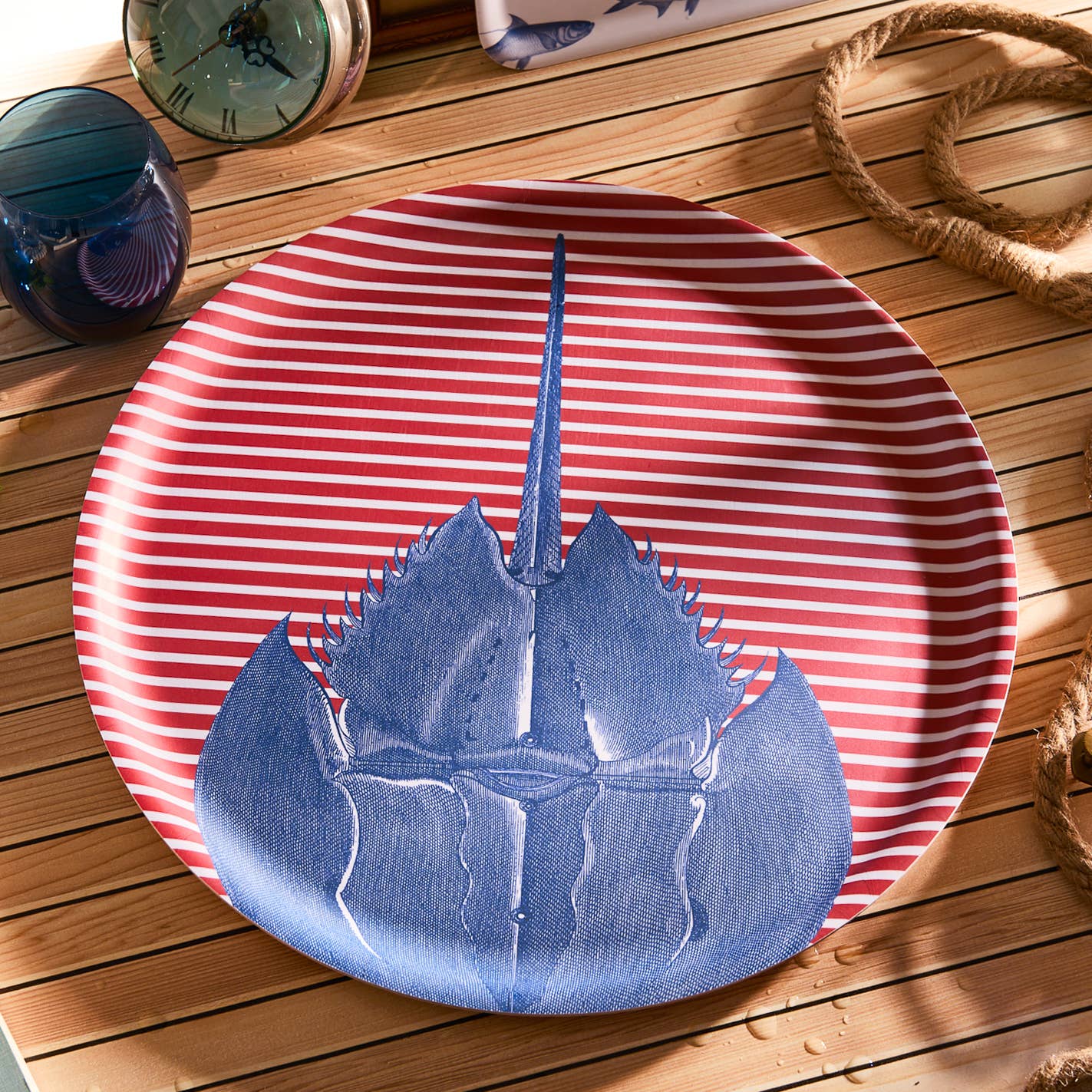 Caskata - Wholesale Decorative Tray - Horseshoe Crab Large Round Birchwood Tray7