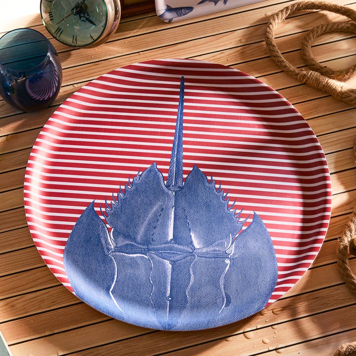 Caskata - Wholesale Decorative Tray - Horseshoe Crab Large Round Birchwood Tray7