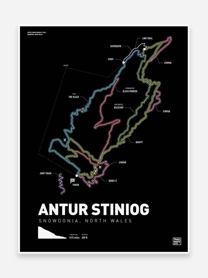 Antur Stiniog Art Print for wholesale by Trailmaps.com