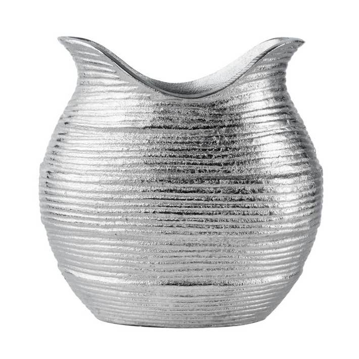 Vase silver bulbous metal 27 cm for wholesale by Michael & Philipp Noll e. K.