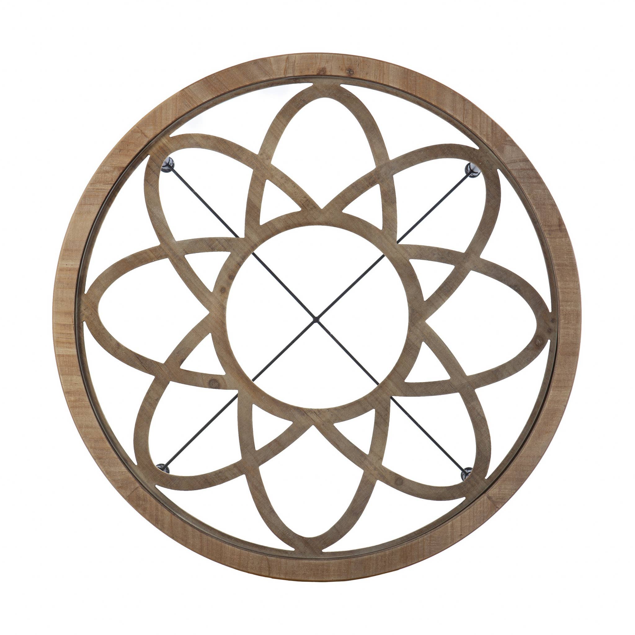 HomeRoots - Wholesale Coffee Table - 33" Floral Design Glass Top Round Coffee Table1