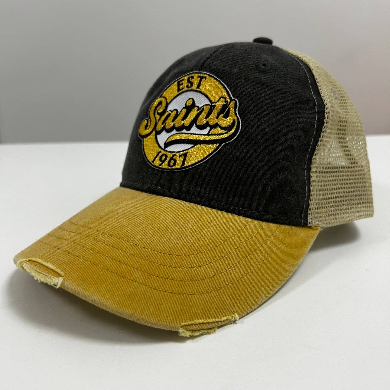 Wholesale Saints Retro 1967 Charcoal Trucker Cap for your store