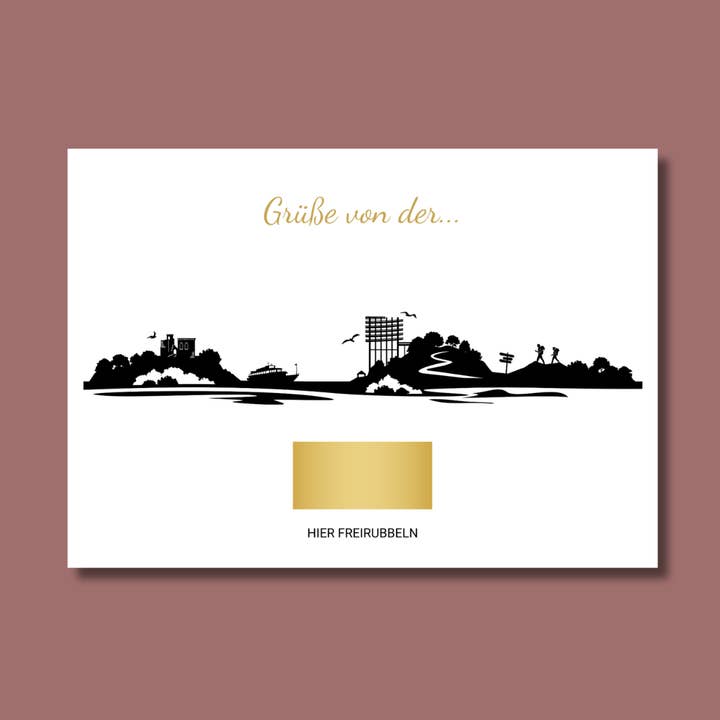 Rubbelkarte Saarschleife Karte mit Grüßen zum Freirrubbeln für den Großhandel von FreelingVenture