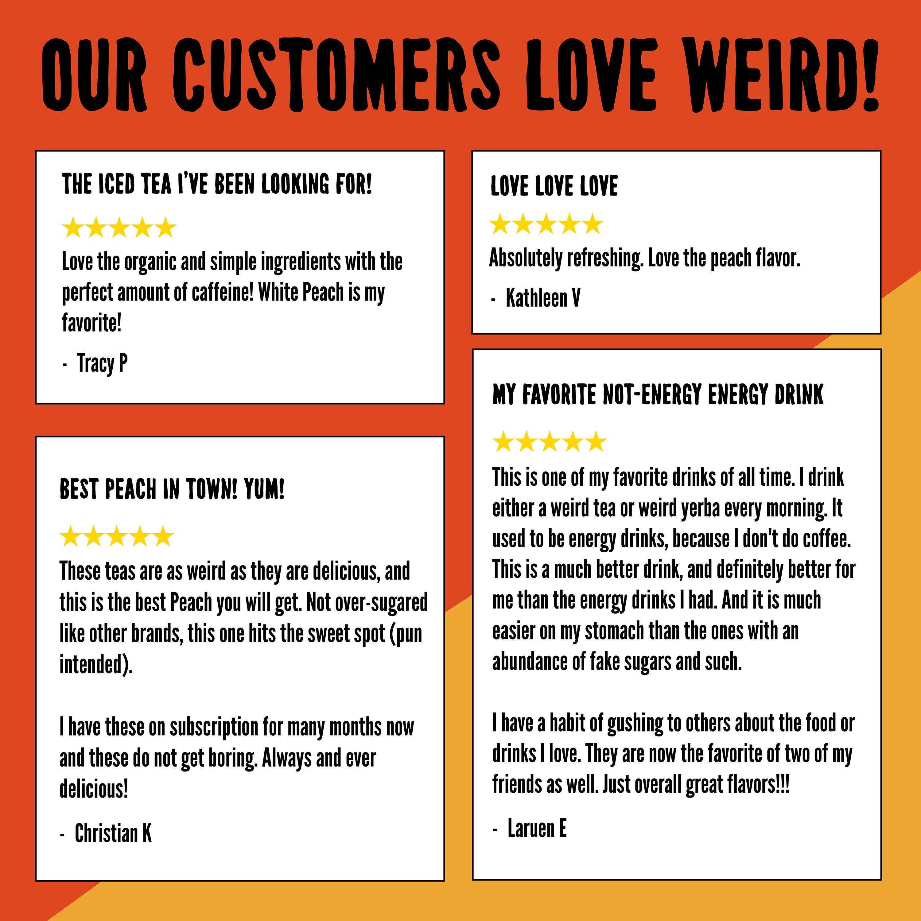 Weird Beverages - Wholesale Iced Tea - Organic White Peach Oolong Iced Tea 12pk of 16oz Cans1