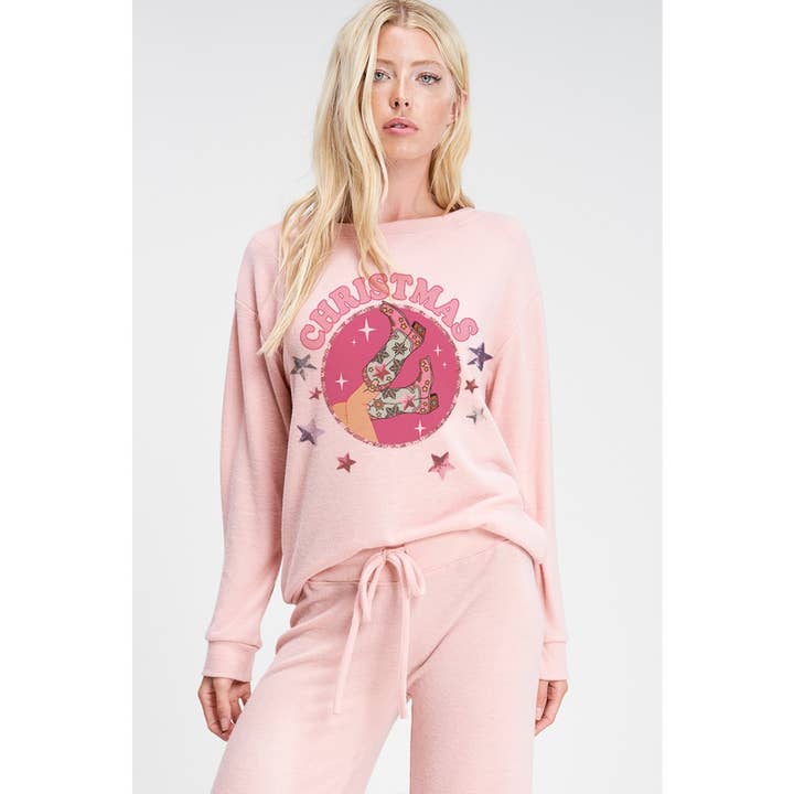 Ensemble de vêtements de détente doux à imprimé de bottes de cowgirl pour la vente par Phil Love