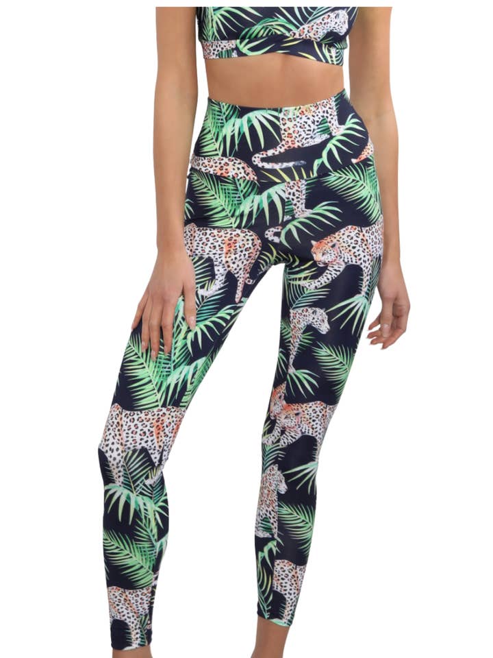 Leggings deportivos CAROLINE TROPICAL LEOPARD para venta al por mayor de Gianine Bikini