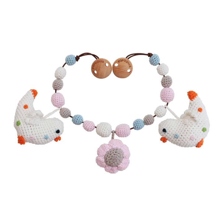 gehaakte kinderwagenketting vogel BETTY voor wholesale door SindiBaba
