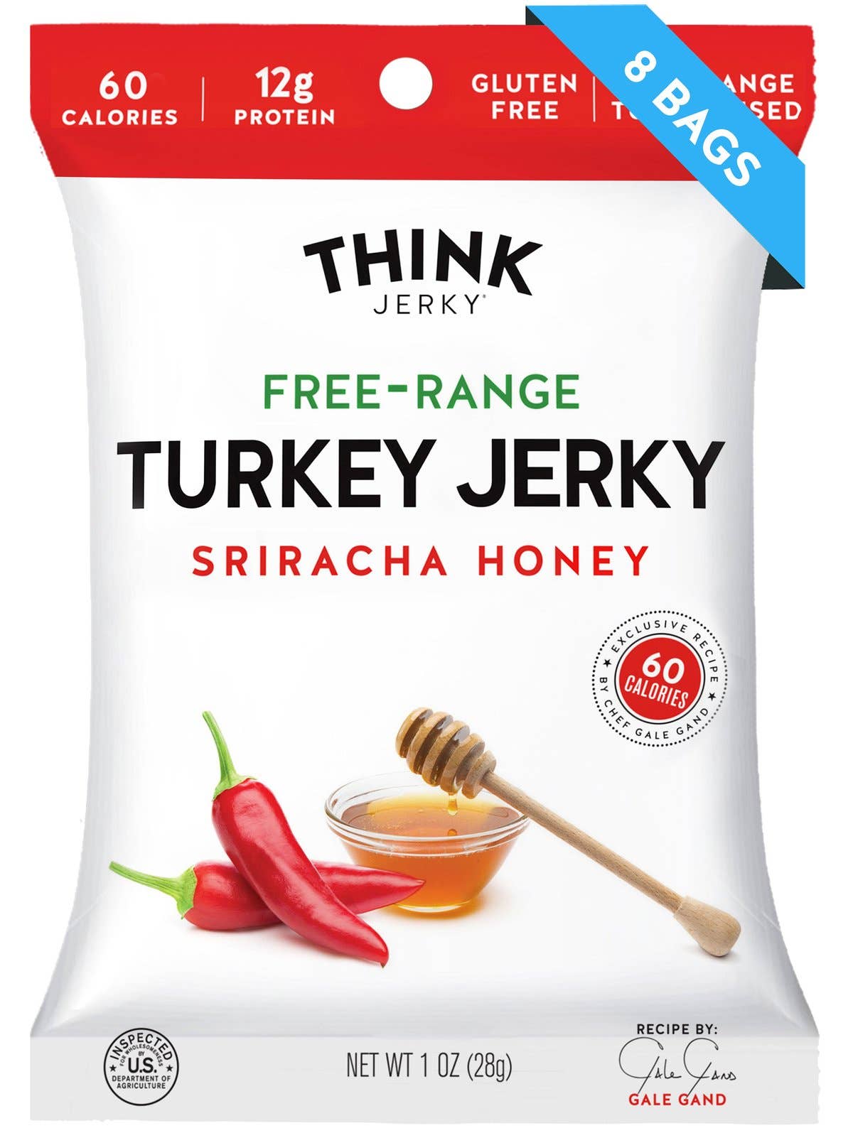 Think Jerky - Vente Viande séchée - Sriracha Miel Free-Range Dinde Jerky, 1.0oz2