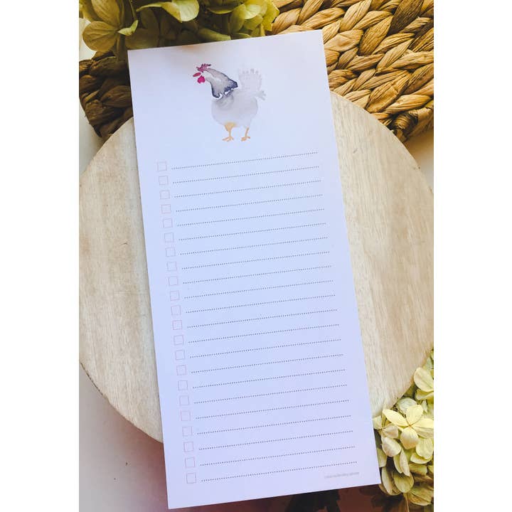 Watercolor List Notepad | Chicken for wholesale by Maria DeVito Palmer Designs LLC