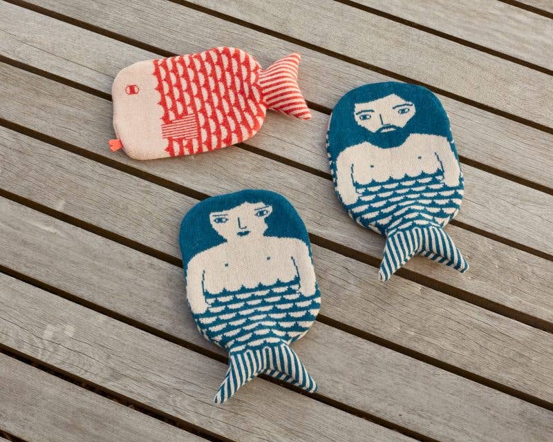 Donna Wilson - Wholesale Hot/Cold Compress - Merman Hot Water Bottle - Blue1