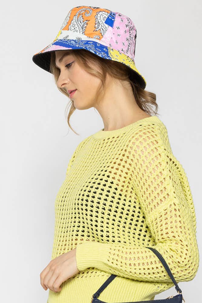 Hana - Vendita all'ingrosso Cappello da pescatore - Donna - Cappello da pescatore multicolore con paisley3