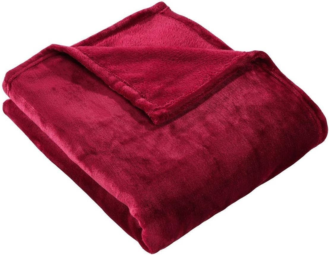 home mart goods - Wholesale Throw Blanket - 50"x60" Burgundy Soft Warm Cozy Bed Throw Blanket2