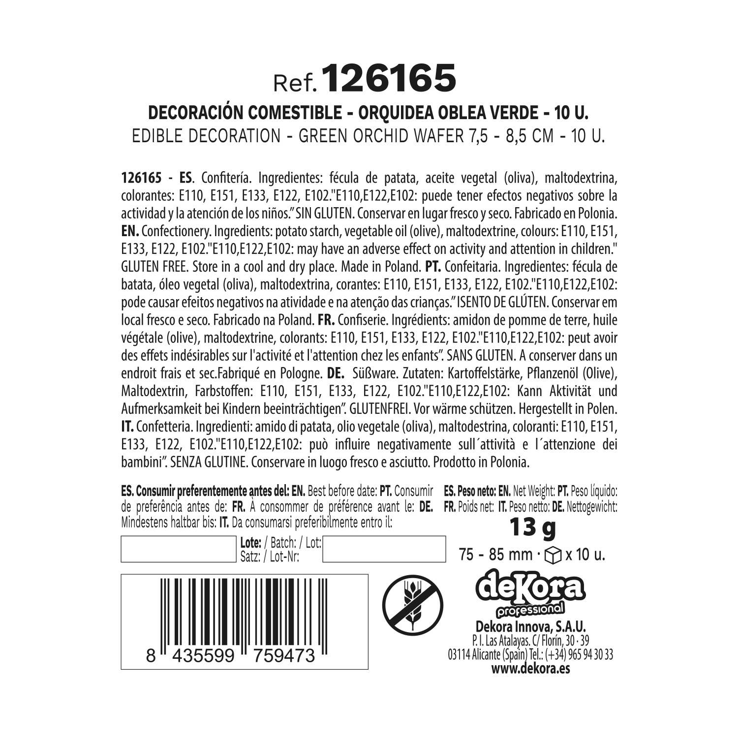 dekora – Engroshandel Kagepynt – Spiselige vaffelblomster til kage, 8,5 - 7,5 cm35