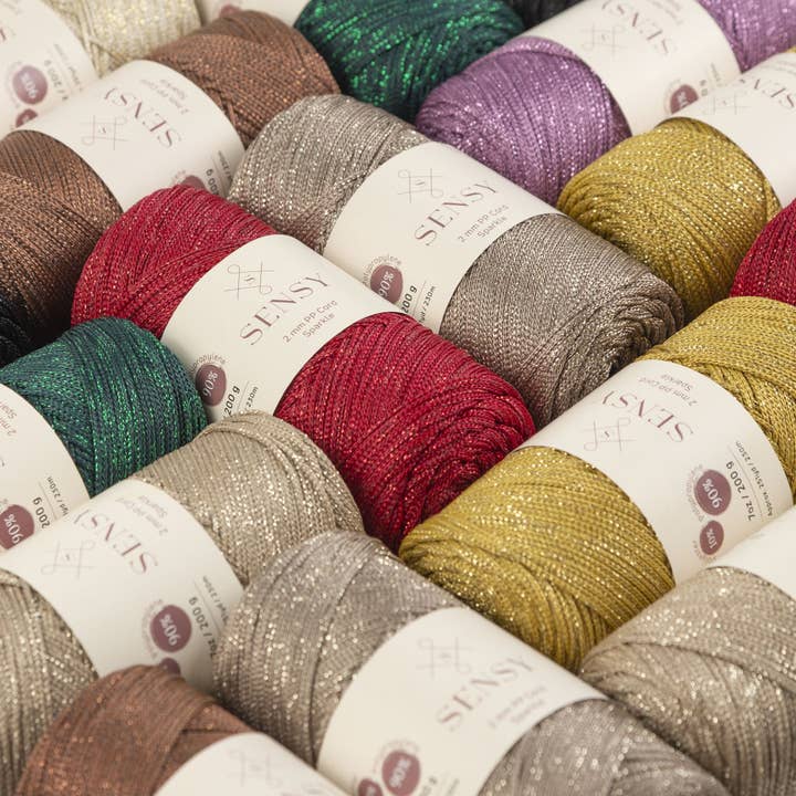 Sensy - Wholesale Yarn - Sensy Premium 2mm Sparkle - 251 yards 90% Polypropylene / 10% Polyester Macrame Cord16