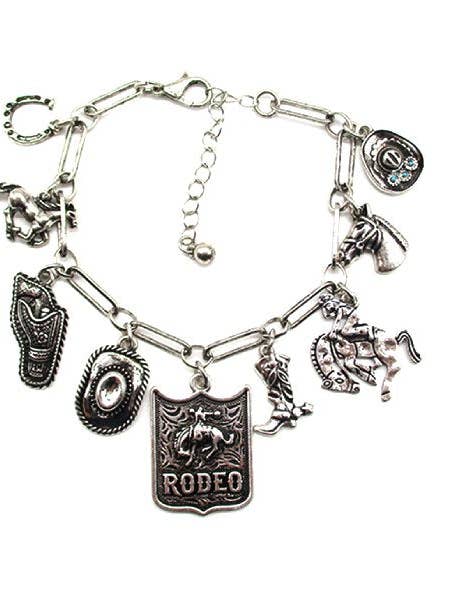 Western Rodeo Charm Bracelet for wholesale by Snowing West