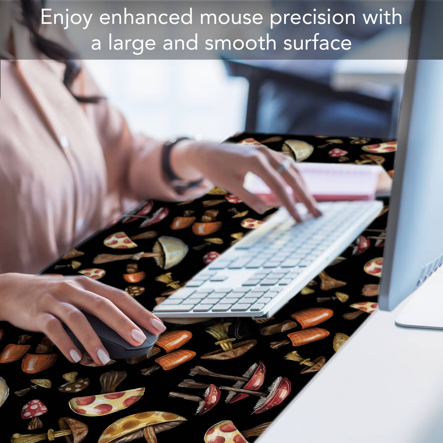 CounterArt/Highland Home/Thirstystone – wholesale Desk pad – Large Waterproof Desk Protector-Mushroom Madness 32” x 16" 4