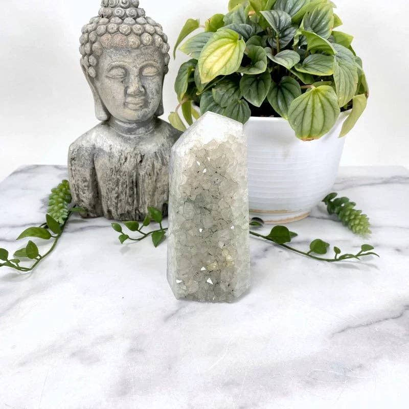 Rock Paradise - Wholesale Spiritual Stone/Crystal - Agate Druzy Polished Crystal Point - OOAK1