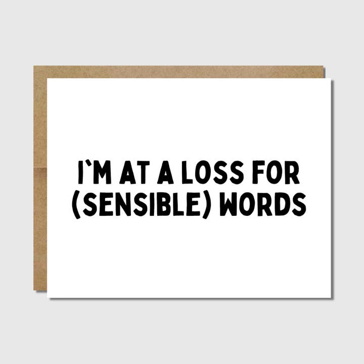 Minimalistisk sympatikort | På tab af (fornuftige) ord for engroshandel hos Raisin Spirits