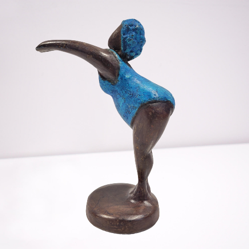 Moogoo Creative Africa - Wholesale Sculpture - Bronze sculpture “Bobaraba Plongeuse” | by Soré | 19cm 1kg0