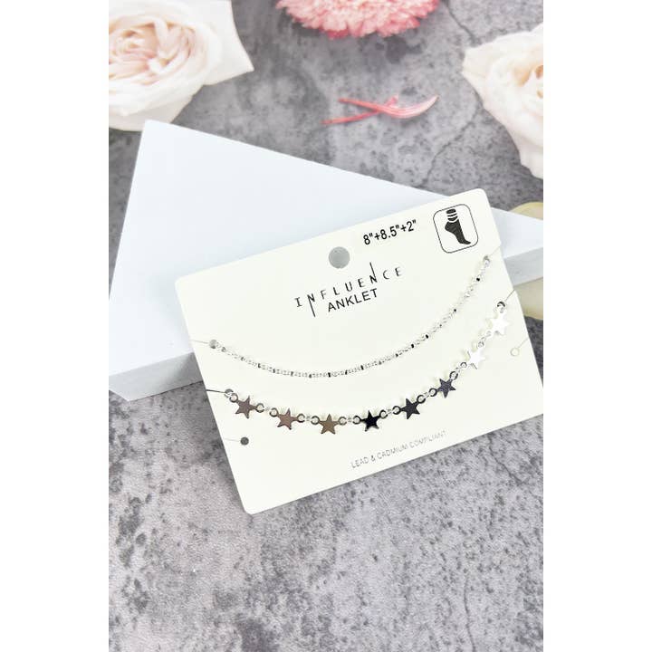 JHP Collection - Wholesale Anklet - STAR SHAPED DOUBLE LAYER METAL ANKLET5