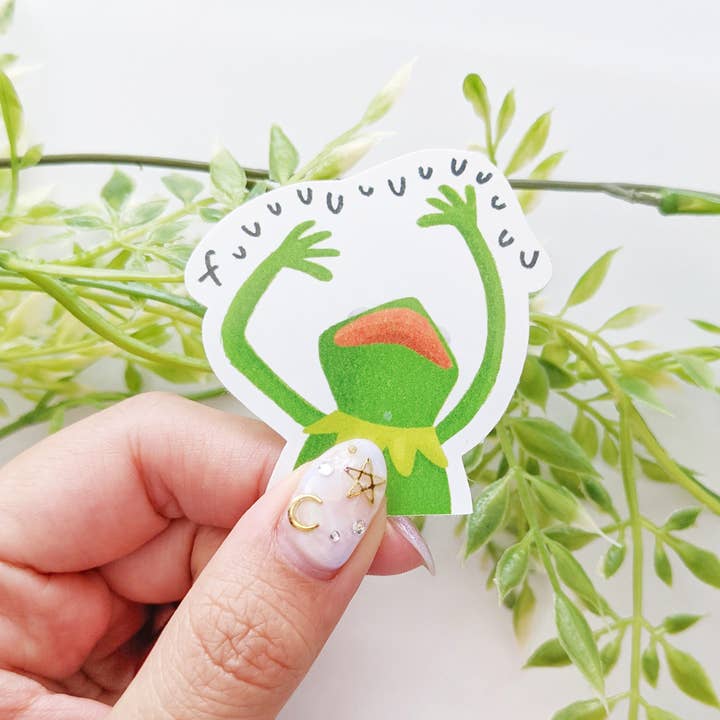 Autocollant résistant aux intempéries Rage Frog pour la vente par Laiberry Art