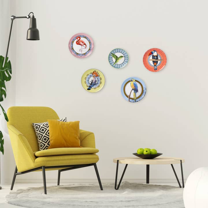 Heinen Delfts Blauw – wholesale Wall Accent – Mandala hummingbird 20.5 cm wall plate