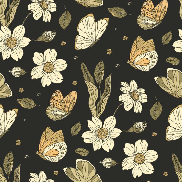 Everett Park - Wholesale Wallpaper - Vintage Monarch Butterfly Wallpaper1