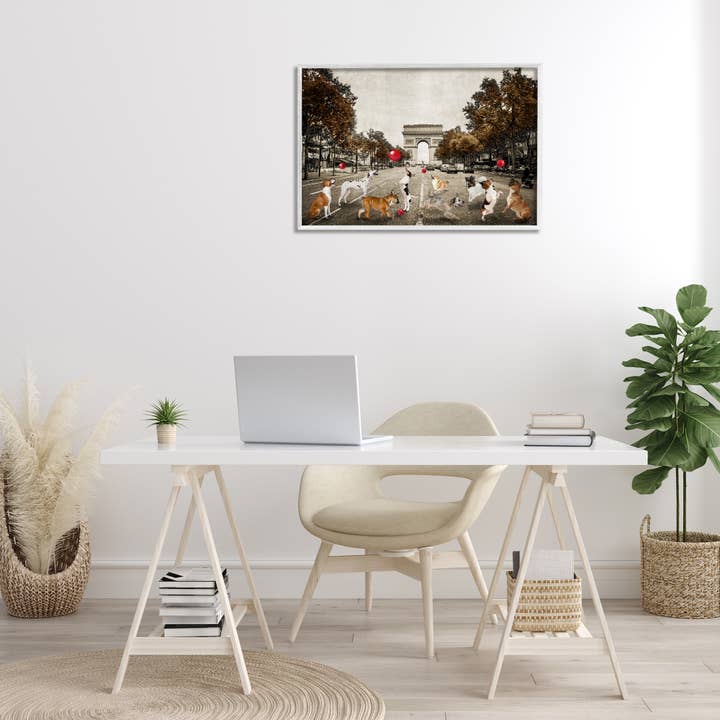 Stupell Industries - Wholesale Wall Sign - Dogs Playing Among Architecture - Framed Wall Art6